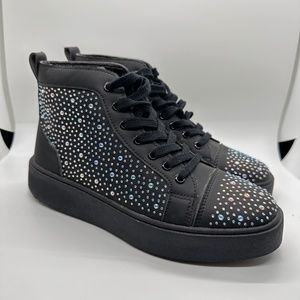 Rhinestone High Top Sneakers, Size 7 Womens